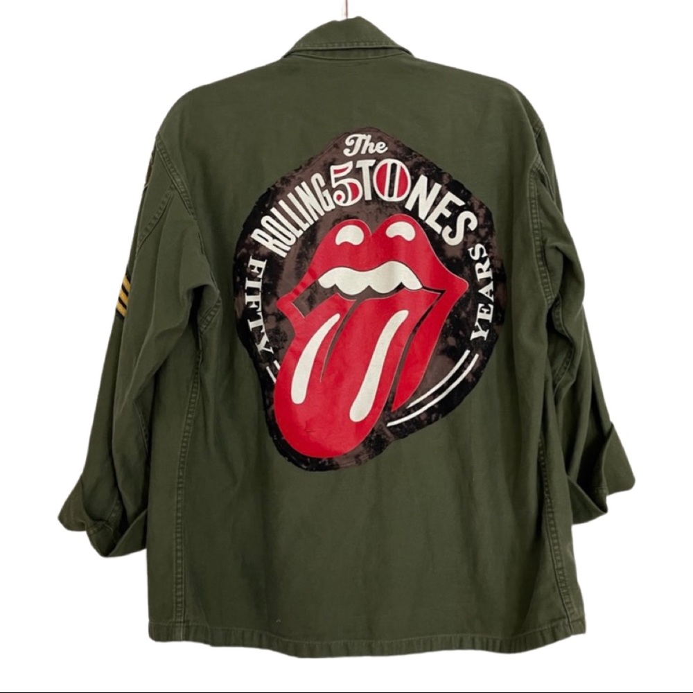 Army Jacket Embellished with Rolling Stones image